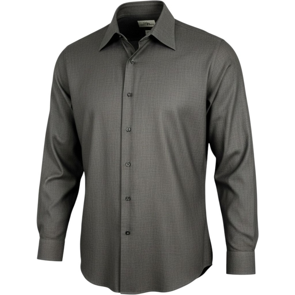 Louis Roth Men's Dress Shirt 16.5 34/35 Charcoal Grey 100s 2-Ply Dobby Cotton